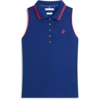 Tommy Hilfiger Damen Poloshirt Kurzarm Swimshop Baumwolle Ärmellos, Blau (Preppy Na