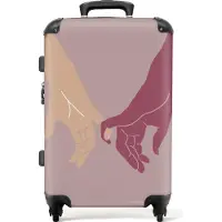 NoBoringSuitcases.com Großer Koffer - Hände - Farben - Abstrakt - Kunst - Kombinationsschloss TSA - Hartschalen Trolley 4 Rollen - 72 liter - Reisekoffer - 66 cmKoffer Mittelgroß 67x43x25 cm, 72L,