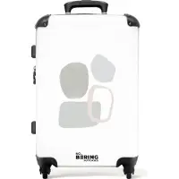 NoBoringSuitcases.com Großer Koffer - Design - Formen - Pastell - Abstrakt - Kombinationsschloss TSA - Hartschalen Trolley 4 Rollen - 72 liter - Reisekoffer - 66 cmKoffer Mittelgroß 67x43x25 cm, 72L,