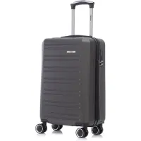 YONSLY Koffer Trolley Reisekoffer Suitcase, Rollkoffer Handgepäck ,mit 4 Rollen 360°, Hartschalenreisekoffer, Zahlenschloss, Weicher Gummigriff (XL, Grau)