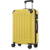 YONSLY Premium Reisekoffer TSA-Schloss,YKK-Reißverschluss Hartschalen-Koffer Trolley Kabinenkoffer Rollkoffer Suitcase Handgepäck (Gelb, M)