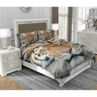 SOVIO Bettwäsche 200x220 cm + 2x70x80 cm, 3-teilig, 100% Baumwolle, Satin, Reißverschluss, Bunt - | So.0132