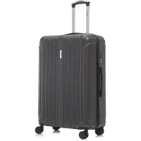 YONSLY Koffer Trolley Reisekoffer Suitcase, Rollkoffer Handgepäck ,mit 4 Rollen 360°, Hartschalenreisekoffer, Zahlenschloss, Weicher Gummigriff (L, Grau)