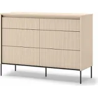 Yourhouse24 Kommode 6s TREND Schlafzimmer TS-06 mit Beleuchtung – sandbeige