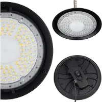 LUMILED High Bay LED UFO Hallenstrahler 150W 24000lm 4000K IP65 DOB Deckenleuchte Industrieleuchte Werkstatt tralweiß Aluminium 230V 25000h – Energieeffizienter LED Deckenstrahler für Lager Halle