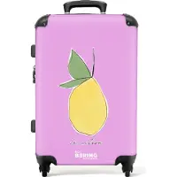 NoBoringSuitcases.com Großer Koffer - Lila - Zitrone - Abstrakt = Obst - Kombinationsschloss TSA - Hartschalen Trolley 4 Rollen - 72 liter - Reisekoffer - 66 cmKoffer Mittelgroß 67x43x25 cm, 72L,