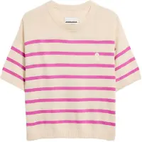 Armedangels - Women's Stripe Linen Blend Sweater - Pullover Gr XL beige/rosa