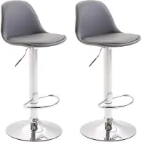 BellaFurn Set aus 2 modernen Barhockern – Verstellbarer Hocker – Höhenverstellbar, Metall und Kunstleder