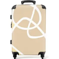 NoBoringSuitcases.com Großer Koffer - Formen - Gelb - Weiß - Abstrakt - Kombinationsschloss TSA - Hartschalen Trolley 4 Rollen - 72 liter - Reisekoffer - 66 cmKoffer Mittelgroß 67x43x25 cm, 72L,