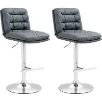 BellaFurn 2-teiliges Barhocker-Set aus Kunstleder – höhenverstellbar – Fahrfunktion 360 Grad