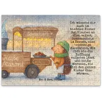 Mr. & Mrs. Panda Puzzle Igel Maronen Design 192 Teile - Weiß - Geschenk, 300, Geduldspiel, 1000, 2000, Weihnachten, Weihnachtsmarkt, Duft, Kastanien, Puzzlespiel