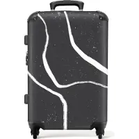 NoBoringSuitcases.com Großer Koffer - Weiß - Schwarz - Abstrakt - Kunst - Kombinationsschloss TSA - Hartschalen Trolley 4 Rollen - 72 liter - Reisekoffer - 66 cmKoffer Mittelgroß 67x43x25 cm, 72L,
