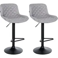 BellaFurn 2-teiliges Set verstellbarer Barhocker - drehbar - stabiles Metallgestell