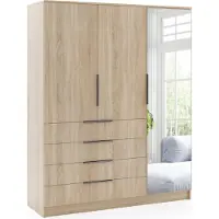 FURMEB Patryk Hojka FurMeb24 Schrank BOGOTA 150 cm Kleiderschrank mit Spiegel - Sonoma Eiche