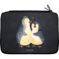 Mr. & Mrs. Panda Schlampermäppchen Pinguin umarmen - Kreidetafel - Geschenk, Liebe, Federmappe, Umarmung Verliebt, Federtasche, Etui, Hochzeitsgeschenk, Federmäppchen