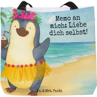 Mr. & Mrs. Panda Reisetasche Pinguin Kokosnuss Design - Weiß - Geschenk, Hawaii, Laptoptasche, Schultasche, Stoffbeutel, Tote Bag, Tasche, Aloha, Urlaub