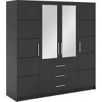 AGMAT-FURNITURE Drehtürenschrank Nancy D4, 4 Türen Kleiderschrank mit Spiegel, Moderne Garderobe, Schrank Größe: 196 x 200 x 58 cm