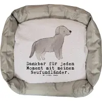 Mr. & Mrs. Panda Hundesofa Neufundländer Moment - Grau Pastell - Geschenk, Gemütlich, Newfoundland, Hund, Geburtstag, Weihnachten, Valentinstag, Muttertag