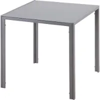 Northio Esstisch Esszimmertisch Quadratischer Küchentisch Für 4 Personen, Wohnzimmertisch Mit Tischplatte Aus Hartglas, Für Küche, Esszimmer, Grau