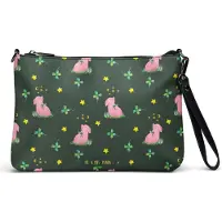 Mr. & Mrs. Panda Damentasche Schwein Glück - Grün - Geschenk, Tasche, Kleine Umhängetasche, Träume, Damen, Motivation, Sterne, Lustige Sprüche, Ziele, Glücksbringer