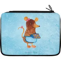Mr. & Mrs. Panda Schlampermäppchen Maus Kekse - Eisblau - Geschenk, Winter, Weihnachten, reiseetui, Etui für Stifte, Schüleretui, Federmappe, Weihnachtskekse