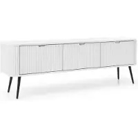 Yourhouse24 Lowboard Zova RTV-168 TV-Schrank geriffelt, abgerundet (Farbe: Weiß)