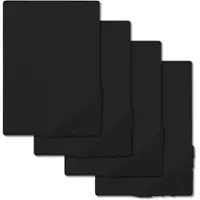 CloudComfort 4er-SetCloudComfort Basic Spannbettlaken Jersey-Stretch schwarz 180 x 190 - 200 x 200 cm (4 Stück)
