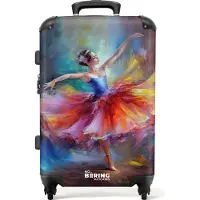 NoBoringSuitcases.com Großer Koffer - Malerei - Ölfarbe - Tanz - Ballerina - Kombinationsschloss TSA - Hartschalen Trolley 4 Rollen - 72 liter - Reisekoffer - 66 cmKoffer Mittelgroß 67x43x25 cm, 72L,