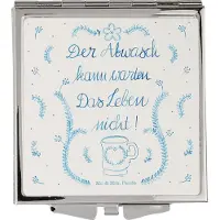 Mr. & Mrs. Panda Taschenspiegel Der Abwasch kann warten - Geschenk, Reise, Dekoration, Kosmetikspiegel Klein, Küche Spruch, Lebensweisheit, Schminkspiegel klappbar, Leben