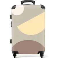 NoBoringSuitcases.com Großer Koffer - Formen - Abstrakt - Kreis - Gelb - Kombinationsschloss TSA - Hartschalen Trolley 4 Rollen - 72 liter - Reisekoffer - 66 cmKoffer Mittelgroß 67x43x25 cm, 72L,