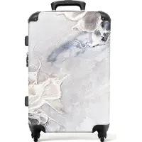 NoBoringSuitcases.com Großer Koffer - Farbe - Abstrakt - Beige - Grau - Kombinationsschloss TSA - Hartschalen Trolley 4 Rollen - 72 liter - Reisekoffer - 66 cmKoffer Mittelgroß 67x43x25 cm, 72L,