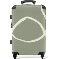 NoBoringSuitcases.com Großer Koffer - Linien - Figuren - Abstrakt - Grün - Kombinationsschloss TSA - Hartschalen Trolley 4 Rollen - 72 liter - Reisekoffer - 66 cmKoffer Mittelgroß 67x43x25 cm, 72L,