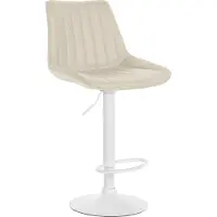 BellaFurn Moderner Barhocker aus Kunstleder – Stilvoller Barsitz – Toller Sitzkomfort, 360° drehbar | Farbe: Creme | Grundfarbe: weiß