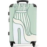 NoBoringSuitcases.com Großer Koffer - Schuh - Grün - Abstrakt - Kleidung - Kombinationsschloss TSA - Hartschalen Trolley 4 Rollen - 72 liter - Reisekoffer - 66 cmKoffer Mittelgroß 67x43x25 cm, 72L,