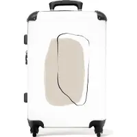 NoBoringSuitcases.com Großer Koffer - Formen - Beige - Abstrakt - Weiß - Kombinationsschloss TSA - Hartschalen Trolley 4 Rollen - 72 liter - Reisekoffer - 66 cmKoffer Mittelgroß 67x43x25 cm, 72L,