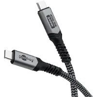 Goobay USB-C-Kabel, USB4, 1,5 m, schwarz;silber