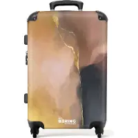 NoBoringSuitcases.com Großer Koffer - Abstrakt - Gold - Rot - Blau - Kunst - Kombinationsschloss TSA - Hartschalen Trolley 4 Rollen - 72 liter - Reisekoffer - 66 cmKoffer Mittelgroß 67x43x25 cm, 72L,