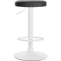 BellaFurn Barhocker mit Kunstleder – Stylischer Barsitz – Höhenverstellbar & 360° Drehfunktion | Farbe: Schwarz | Grundfarbe: weiß