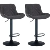 BellaFurn 2er-Set Barhocker – Hochhocker – 360° drehbar, optimaler Komfort und Eleganz | Farbe: Schwarz | Material: Staub