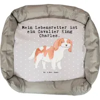 Mr. & Mrs. Panda Hundekorb Cavalier King Charles Spaniel Lebensretter - Grau Pastell - Geschenk, Welpen, Dankeschön, Nikolaus, Vatertag, Valentinstag, Frauchen