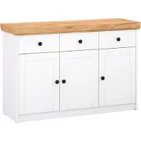 Feldmann-Wohnen Kommode Sky Sideboard 123x41x82cm weiß Gold Craft Eiche