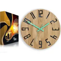 ModernClock , Eichenholz Uhr, wanduhr holz, wanduhr, Slim schwarz 33cm