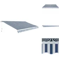 vidaXL Gelenkarmmarkise 500 cm Blau/Weiß - Markisen
