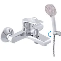 RAV COLORADO Wand-Wannenmischer aus Chrom SLEZAK Ihre Wahl: Mit Handbrause mit schwenkbarem Halter,