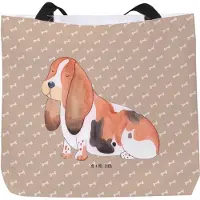Mr. & Mrs. Panda Reisetasche Hund Basset Hound - Hundeglück - Geschenk, Sprüche, Hundemama, Tasche, Laptoptasche, Büchertasche, Süß, Strandtasche, Tote Bag