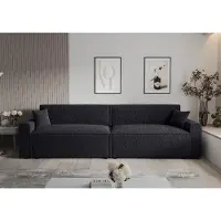 Roe furniture Schlafsofa Mira X2 Bis, Schwarz, 292 cm, mit Bettkasten