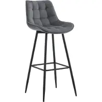BellaFurn Barhocker mit modernem Design - Barhocker - Elegant und bequem, mattschwarzes Gestell | Farbe: Dunkelgrau. Material: Weich