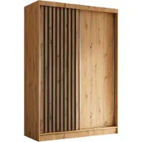 AGMAT-FURNITURE AGMAT Schwebetürenschrank Nevada, Kleiderschrank mit 2 Türen, Moderne Garderobe in Farbe: Artisan, Schrank in Größe: 150 x 216 x 61 cm