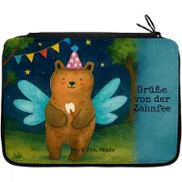 Mr. & Mrs. Panda Etui Bär Zahnfee Design - Weiß - Geschenk, Bleistiftetui, Teddy, Erster Zahn, Federmäppchen, Federmappe, Federtasche, Milchzahn, Mäppchen, Fee