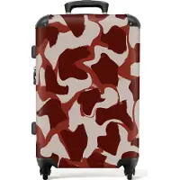 NoBoringSuitcases.com Großer Koffer - Abstrakt - Braun - Farben - Pastell - Kombinationsschloss TSA - Hartschalen Trolley 4 Rollen - 72 liter - Reisekoffer - 66 cmKoffer Mittelgroß 67x43x25 cm, 72L,